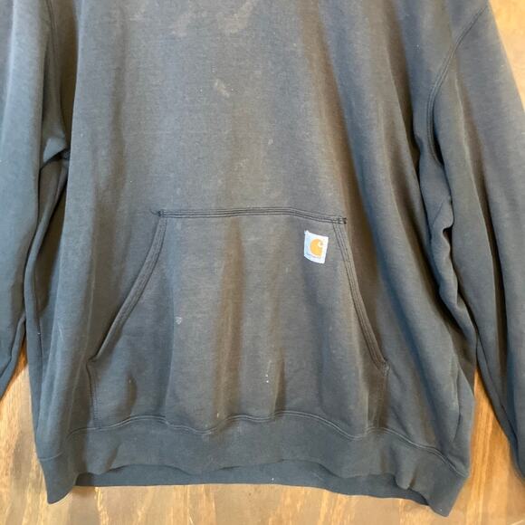 Carhartt Mens Sweatshirt Black Original Fit Hooded Long Sleeve XLarge - Picture 3 of 15